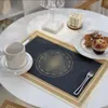 Tabela Klasik Placemat Pedleri Tabela Avatar Desen Tasarım Baskılı Keten Kumaş Püskül Mat Pad 7 Renk Yemeği Parti Ev Otel Cafe Masa Dekorasyon Için