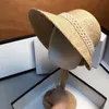 Klassieke vrouwen raffia hoed zomer outdoor zon bescherming cap beach vakantie parel caps effen kleur brede rand hoeden