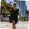 Casual Kleider 2021 Kurze Gestrickte Häkeln Sexy Hohl Taille Gürtel Urlaub Am Meer Strand V-ausschnitt Kleid Bikini Cover Up