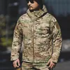 Heren Jassen Winter Katoen Gewatteerde Militaire Camouflage Fleece Hooded Jacket Army Tactical Kleding Multicam Male Windbreakers
