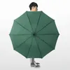Paraplyer Automatisk paraply omvänd vikbar verksamhet med reflekterande remsor Regn för män Kvinnor Vindtätt manlig parasol