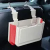 Car Seat Back Storage Box ABS Trash Can Seatback Organizer With Cup Drink Holder Small Food Tray Accessories