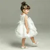 2020 zomer baby meisjes jurk pasgeboren baby witte kant prinses jurken voor baby mouwloze verjaardag kostuum baby feestjurk G1129