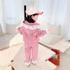 Spring Baby Pajamas наборы розовые голубые кружева с капюшоном дома костюмы Sleep Swaver детская одежда E8052 210610