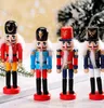 1 Ensemble du dernier modèle 6 décorations de Noël de Noël Casse-noix de soldat en bois 12cm en étain soldat6882312