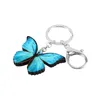 Bonsny acrylique bleu morpho papillon keychains porte-clés porte-clés porte-clés bijoux pour femme fille dame sac voiture accessoires de voiture