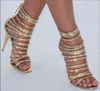 gladiator gold sandals rhinestone heel