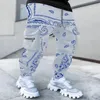 Erkek Kaju Çiçekler Harem Pantolon Moda Eğilim Spor Rahat Hip Hop Gevşek Kargo Pantolon Tasarımcı Sonbahar Erkek High Sokak Düz Sweatpants