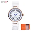 Luxury Hollow Women Watch Fashion Quartz Ceramic White Gold Strap Wrist Watches Gifts Female 80106 Wristwatches3788382