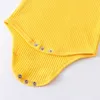 Bebek Kız Yaz Giysileri Set Moda Doğan Bebek Örme Pamuk Ruffles Romper Şort Yay Bandı Toddler Kıyafetler için 3 adet 210816