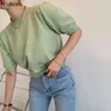 Sólida Slim Slow Buff Manga Pulôver Basic Elastic Tops Mulheres vestem verão fino elegante feminino femme suéteres 210519