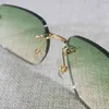 2023 Designer bril Nieuwe lensvorm Randloze zonnebrillen Men Accessoires Outdoor Clear metalen frame voor leesglazen tinten vrouwen