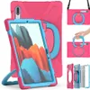 Drie lagen Beschermende Kids Cases voor Samsung Galaxy Tab S7 Schokbestendig Cover T870 T875 Siliconen Case met draaibare kickstand en schouderriem