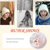 Bonnets Bonnet/Crâne Casquettes Chapeau D'hiver Couleur Unie Doux Et Femmes À Capuche Chaud Laine Fourrure Cachemire Tricoté Chapeaux Skullies BeaniesBeanie/Skull Be