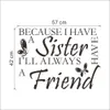 Modern PVC Characters "Sister Friend" wall stickers for kids rooms Home Decoration decor Removable 42CM*57CM 210420