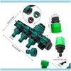Supplies Patio, Lawn & Garden1Set 4-Way Water Tap Hose Splitter Garden Drip Fittings Pipe Connector For Home Irrigation System Kits Watering
