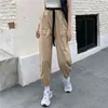 Lucyweever damskie spodnie ładunkowe duże kieszeń elastyczna talii wysoka streetwear harajuku pant kobiety jesień bf spodnie joggers kobieta 210521