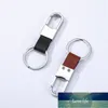 Luxury PU Läder Keychain Fashion Metal Nylon Stripe Nyckel Kedja Män Kvinnor Midja Hängande Bil Keyring Male Classy Business Present Fabrikspris Expert Design Kvalitet