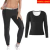 Kvinnor Shapers Bastu kostym Thermo Sweat Byxor Body Shaper Bantning Leggings Kvinna Midja Trainer Fitness Långärmad Shapewear Set