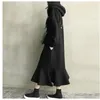 Vestido de Inverno para Mulheres Sólidas Com Capuz Outono Sereia Ruffles Vestidos Vintage Vintage Japonês Vestidos Longos 19275 210415