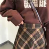 Harajuku automne hiver laine femmes Midi jupe plissée taille haute Plaid femme Saias coréen Ulzzang Streetwear élégant jupes longues 210619