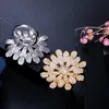 Micro Pave Cubic Zirconia Flower Dubai Gold Color Big Statement Rings for Women Bridal Wedding Party Jewelry R133 210714