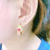 10 paia 2021 color oro metallo smalto colorato usura dell'orecchio sorriso stella cuore fiore cerchi orecchino regali donne