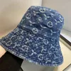 카우보이 양동이 모자 캐주얼 럭셔리 남여 모자 여성 남성 디자이너 모자 거리 Casquette 데님 인쇄 장착 모자 남성 Beanie D2109152HL