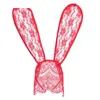 Dentelle Big Bunny Bandeaux Bandeau Black Hair Hoop Halloween Masque Rouge Blanc Dentelle Dance Party Coiffe de photographie