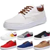 2024 Men Fashion Canvas Sneakers Skor Svart Vit Blå Grå Röd Khaki Mens Casual Out Jogging Walking Poart Thirty Four