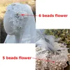 Bridal Veils 2 Tier Vintage Women Wedding Veil Lace Applique Pearl Rhinstens Flower met vaste alligator clips Hoop 279d