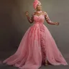 Sukienki imprezowe unikalne koronkowe aplikacje kombinezonu kobiety na bal mat
