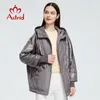 Astrid printemps automne femmes mince coton veste coupe-vent chaud avec capuche fermeture éclair manteau femmes Parkas vêtements d'extérieur AM-8734 211007