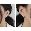 Stud Convex Square Earring Real 925 Sterling Silver White Gold Ear Fashion Curved Korean Women Jewelry