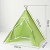 Children's Fold Tent Teepee for Kids Portable Tipi Infantil House for Infant Cabana Tents Decoration Carpet Wood Play House Toy 210402