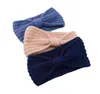 Gebreide hoofdband vrouwen oor warmer knoop haarband winter dame haak brede stretch headwrap haaraccessoires turbans partij gunst kkb2645