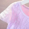 Peuter baby kinderen meisje jurk ruches kant floral tule jurk prinses jurken baby meisje kleding baby kostuum ropa bebes # 55 Q0716