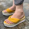 Rimocy Plus Storlek Klipp Toe Platform Tofflor Kvinnor Sommar Casual Strand Tjock Bottom Sandaler Kvinna Utomhus Non Slip Flip Flops 43 210528