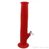 Silicone bong Hookahs with metal downstem Diffuse coloured Portable foldable Smoking Water pipe OilRig 35cm tall