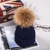 2021 Winter Hat for Women High Quality Beanies Cap Real Raccoon Fur Pompom Bonnet Femme Girls Casual9254106
