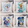 Cushion/Decorative Pillow 50 Style Cute Watercolor Ink Pet Dog Case Decor Animal Pillowcase Soft Plush Cushion Cover For Car Sofa Home 45x45