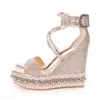 22S marka Lady Sandal S High Obcasy kliny otwarte palce u nogi Eleganckie eleganckie buty sandałowe platform