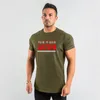 Moda Mężczyzna Krótki Rękaw Bawełniany T-shirt Summer Casual Siłownia Odzież Fitness Mens Bodybuilding T Shirt Male Slim Fit Tees Topy 210421