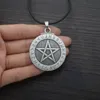 Pendant Necklaces 12pcs Viking Rune Pentagram Necklace Wiccan Pagan Norse Runic Elder Futhark Jewelry