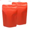 Röda förpackningsväskor 10x15cm (4x6in) Värmeförseglingssäckar Stå upp Aluminiumfolie Ziplock Användning för Kaffeegoods