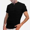 Koszulki męskie Pościel z krótkim rękawem Oddychające męskie Baggy Casual Shirts Slim Fit Solid Bawełniane Koszule Męskie Pullover Tops Bluzka 210707