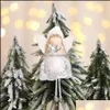 クリスマスの飾りお祝いパーティー用品ホームガーデンの木のペンダントぶら下がってかわいいレースの天使人形ぬいぐるみクリスマス飾り祭Baubl