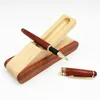 Wood Pen Case Folding Box With Fountain Pen, BallPoint Pens Pencil Holder Skolkontor Supplies Skräddarsy din logotyp