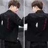 Moda Men's 2021 Marca Outono Vestido 3D Bordado Casual Jaqueta Casual Cowboy Coreano Black Streetwear Denim Jacket