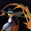 18 cm Anime Rysunek One Piece Sabo Figurka Fiist Filst Flame Combat Edition Sabo PVC Działanie Figurki Kolekcja Model Zabawki X0526
